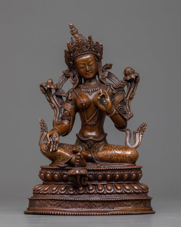 green-tara-oxidized sculpture