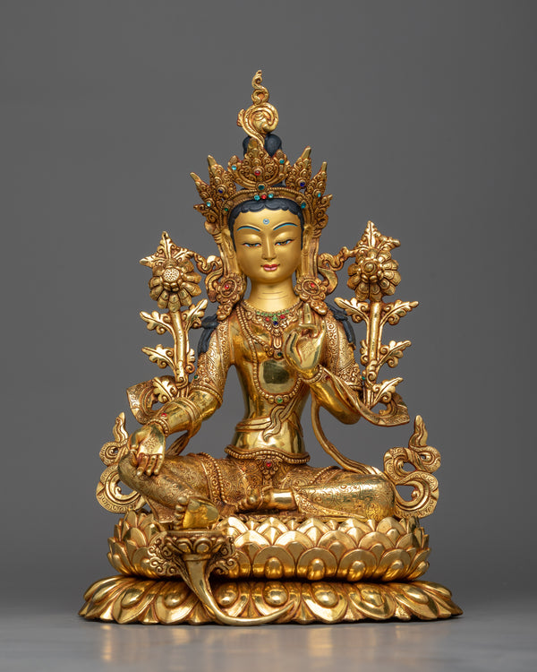 buddhism-green-tara-statue