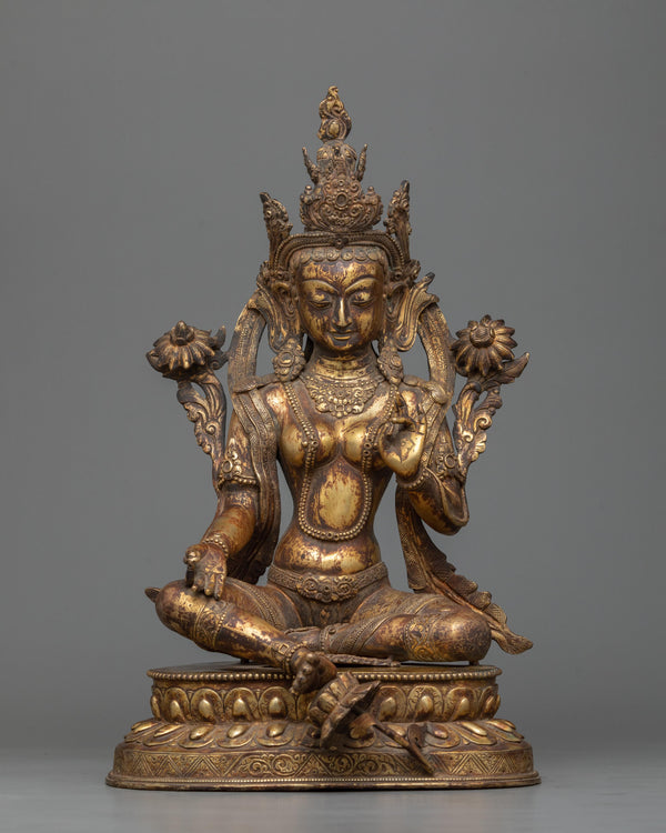 green tara antique-statue