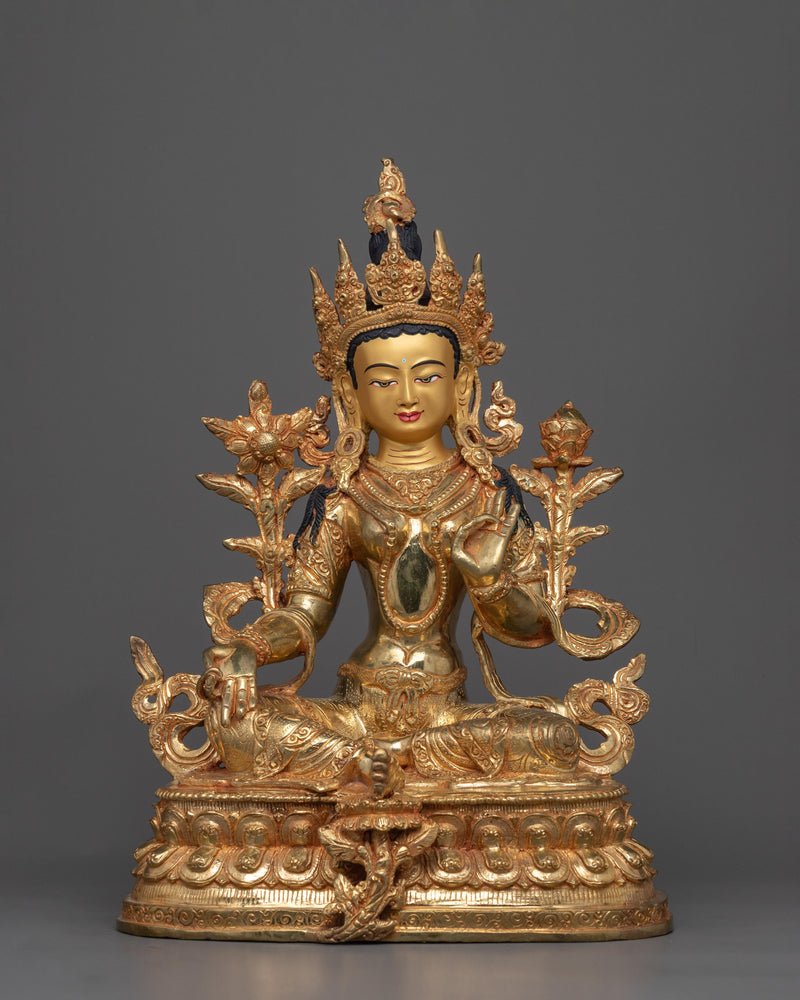 12.9 Inch Green Tara Statue 