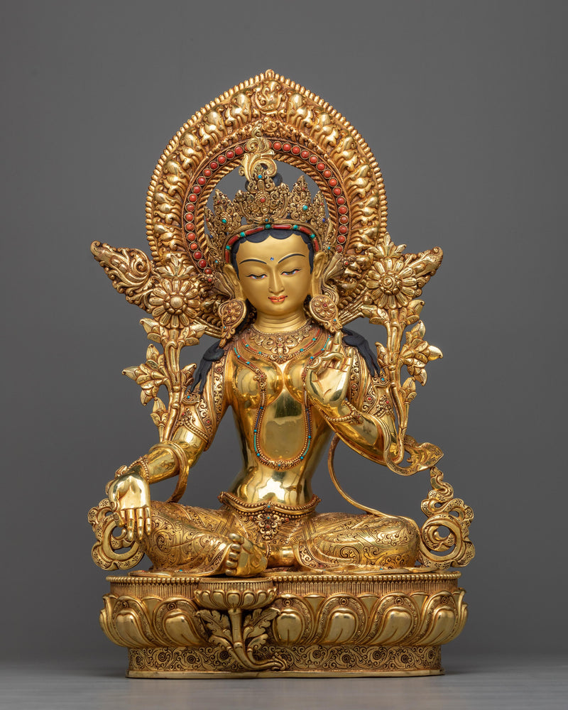 20" perfect-sized-green-tara-statue