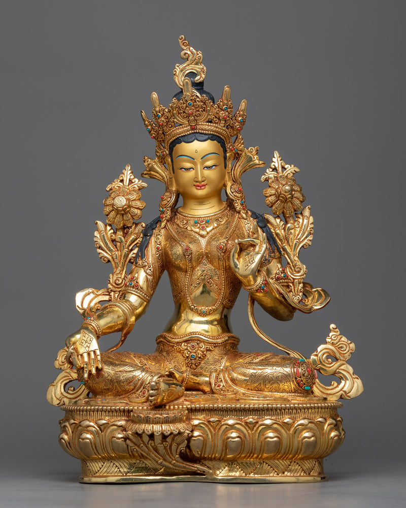 deity green-tara statue