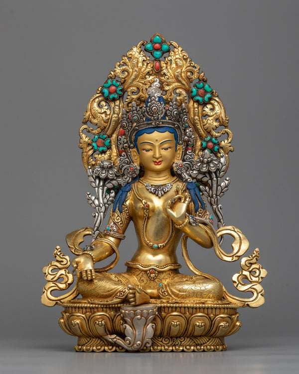 beautiful statue of green-tara