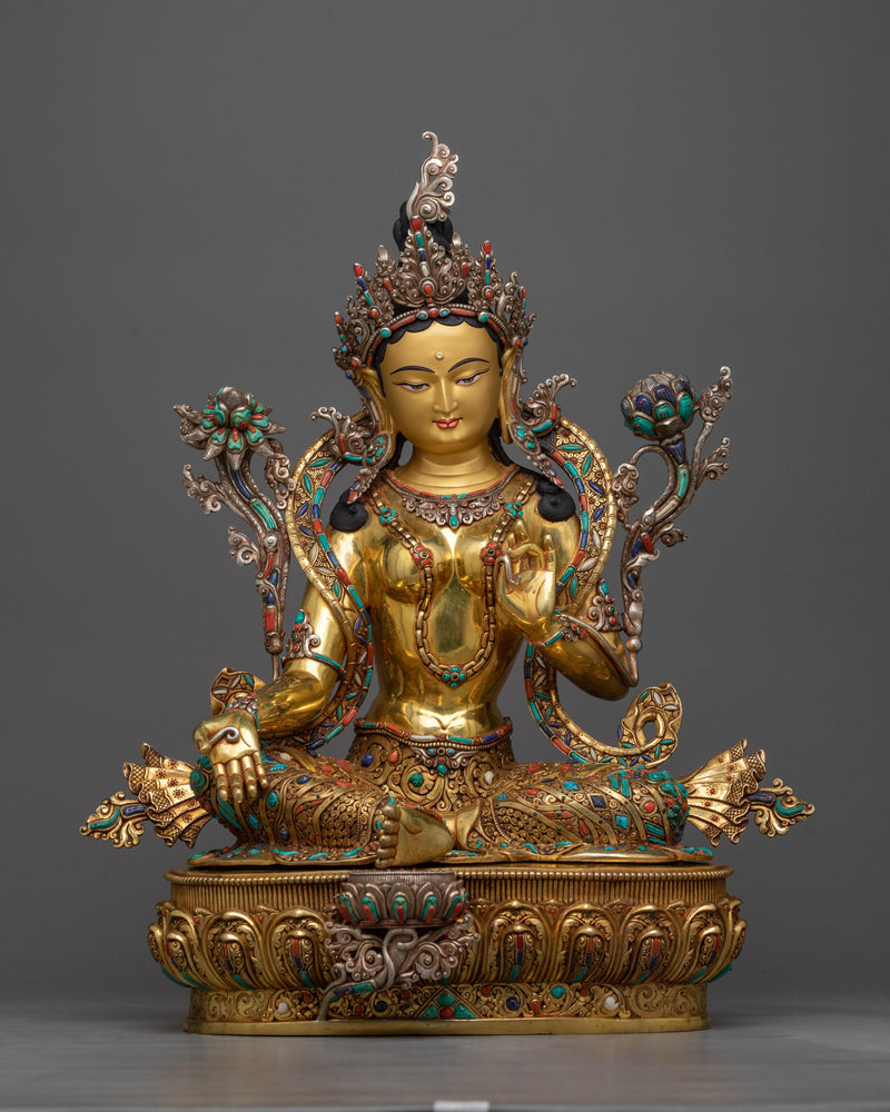 spiritual statue of green-tara