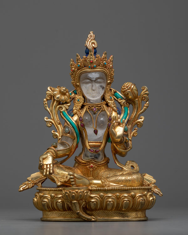 green-tara-crystal Statue