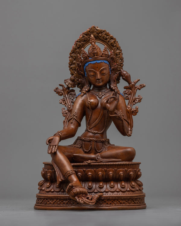 green-tara-oxidized-sculpture-for altar