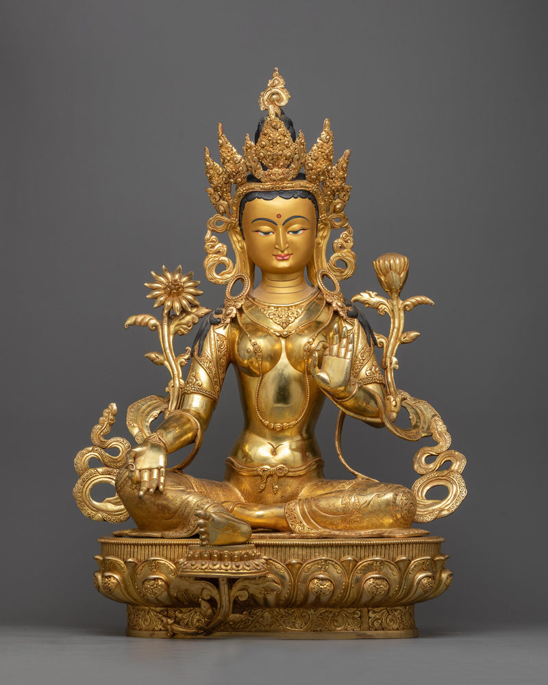 green-tara serene sculpture