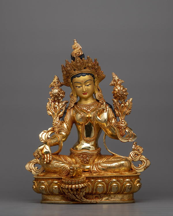 green-tara-35cm-gold-gilded