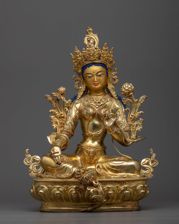 Green Tara Statue for Altar 