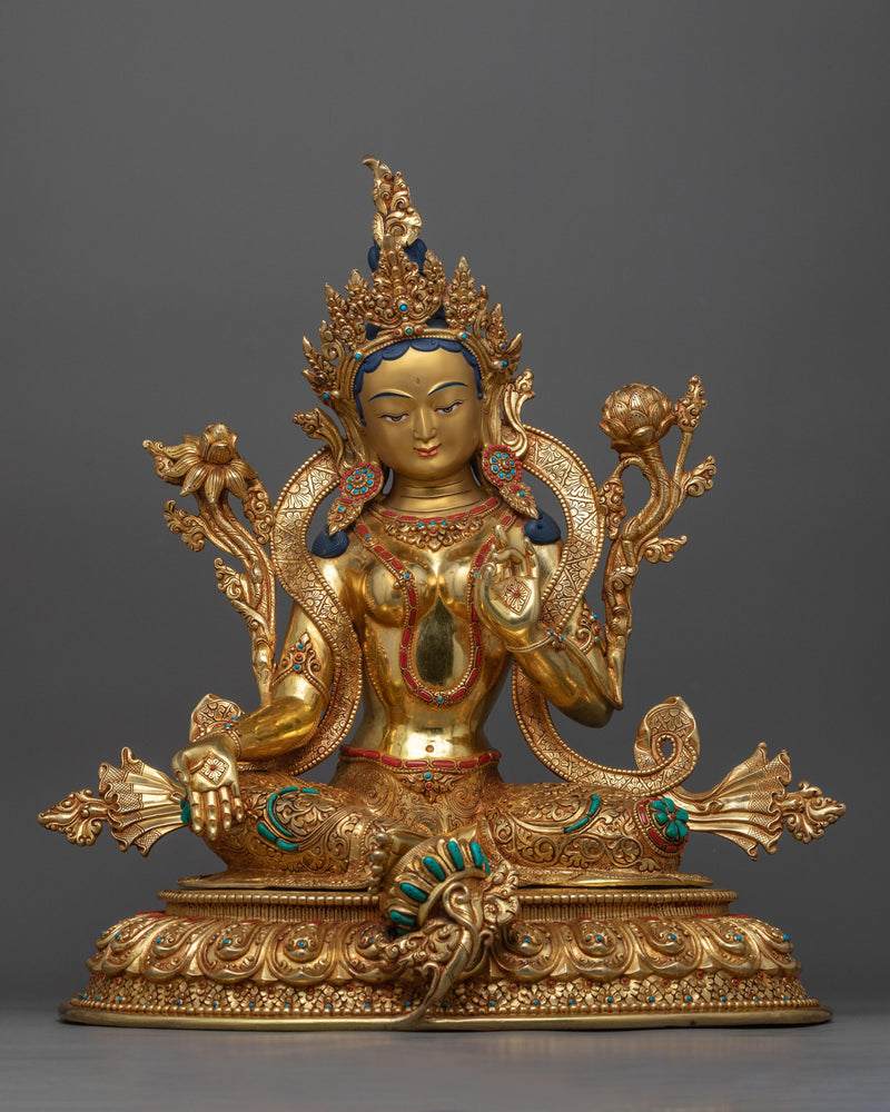 mother green tara beautiful sculpture