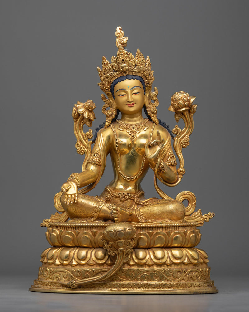 beautiful-green-tara-sculpture-for-your-home-shrine