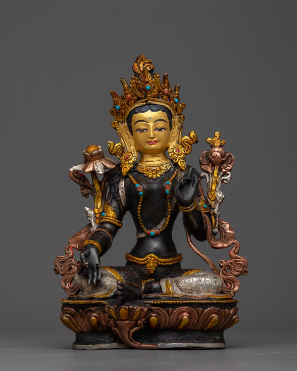 Green Tara Statue 9 Inch 