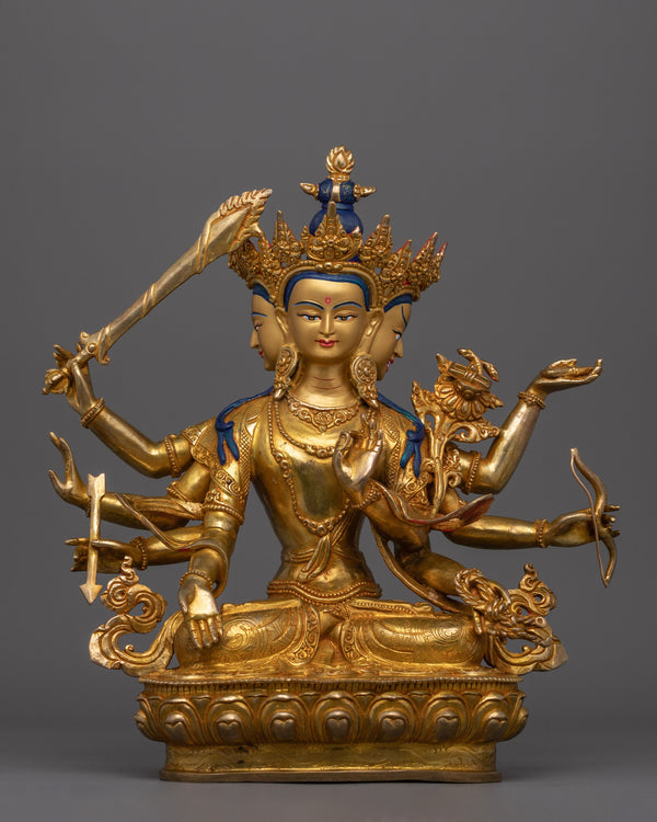 Handcrafted Maha Manjushri Figure | Embodiment of Wisdom and Enlightenment