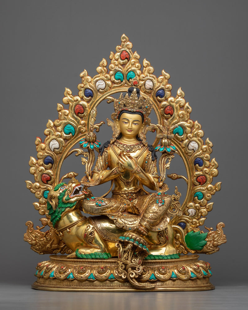 manjushri-on-lion-sculpture