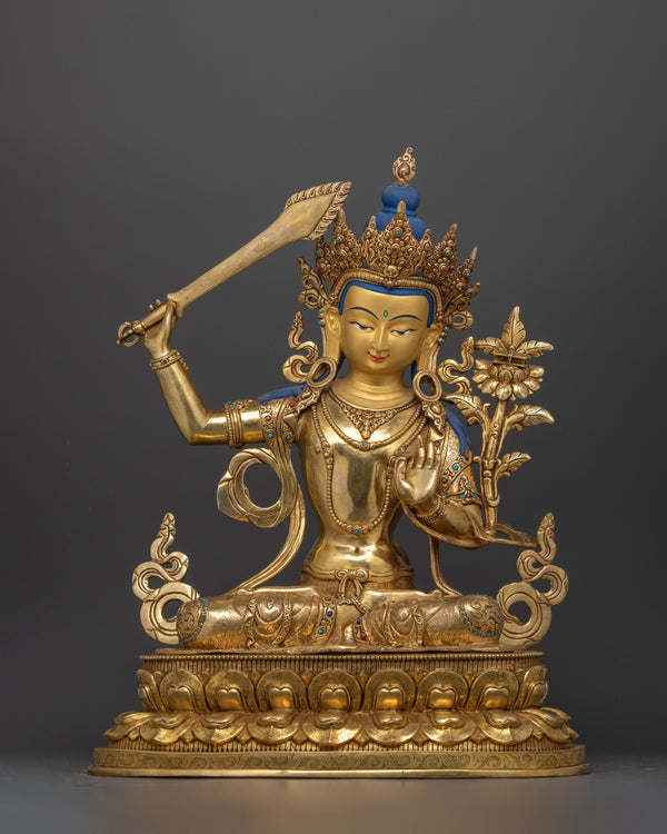 Majestic Manjushri Copper Statue