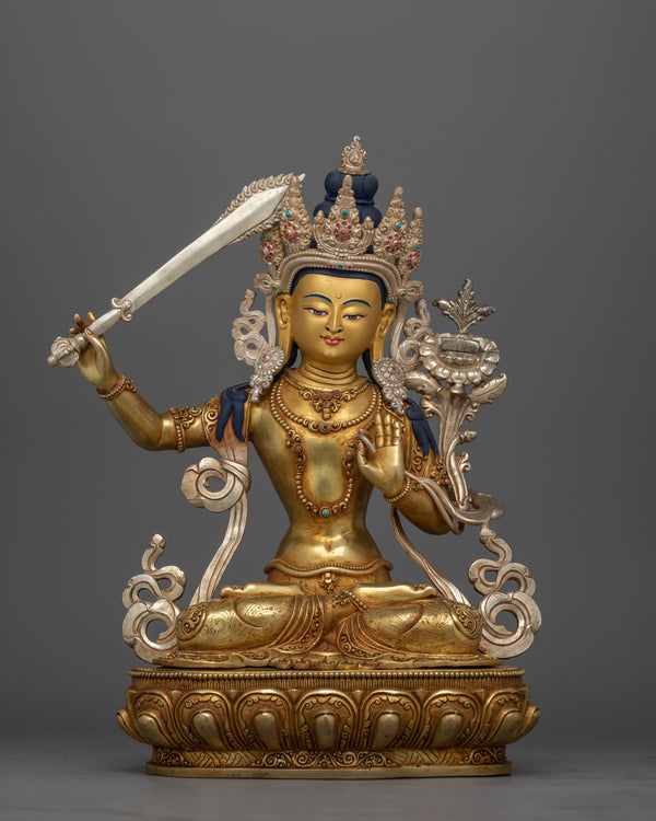 manjushri-insightful-deity-gold-gilded