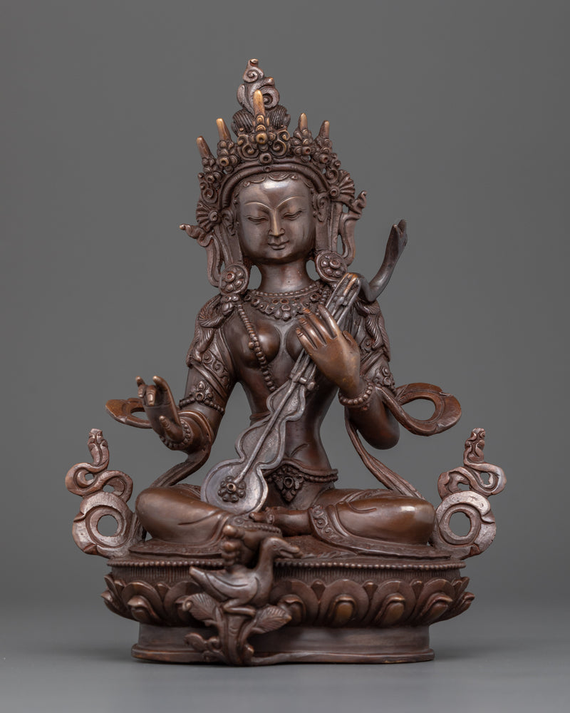 saraswati-with-oxidized-copper-body