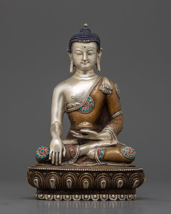 silver-plated-shakyamuni-buddha-statue