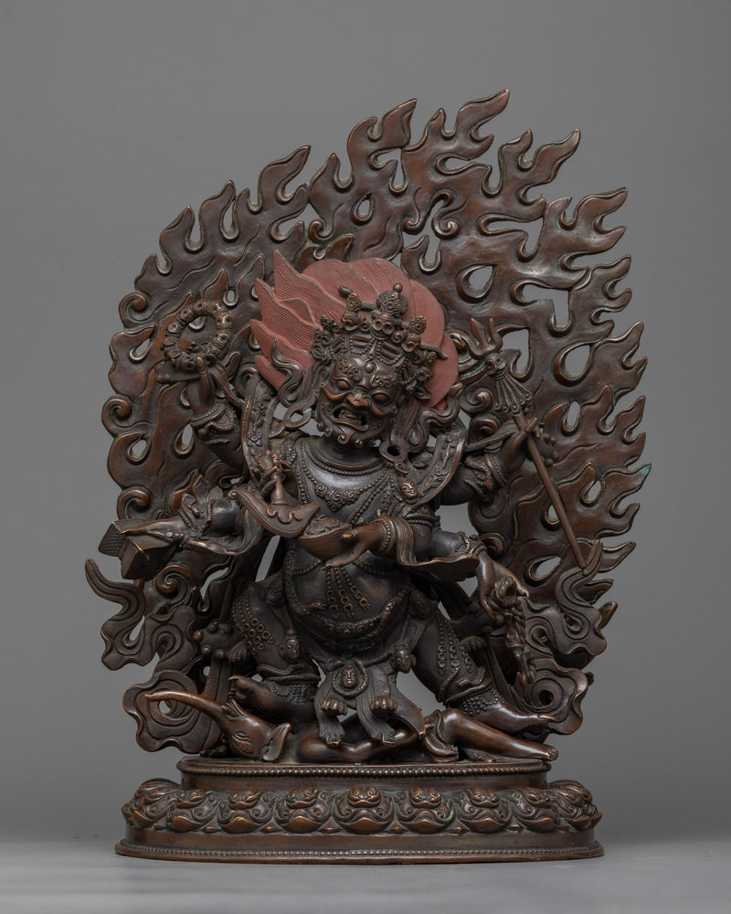 six-armed-mahakala-chocolate oxidized 