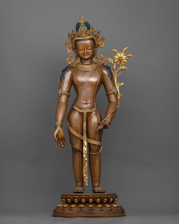 standing-chenrezig-oxidized Statue