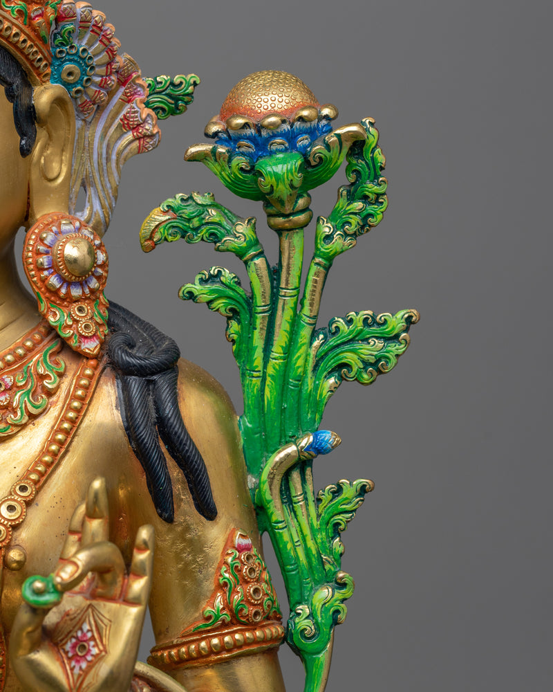 Green Tara Spiritual Sculpture | Beacon of Compassionate Action