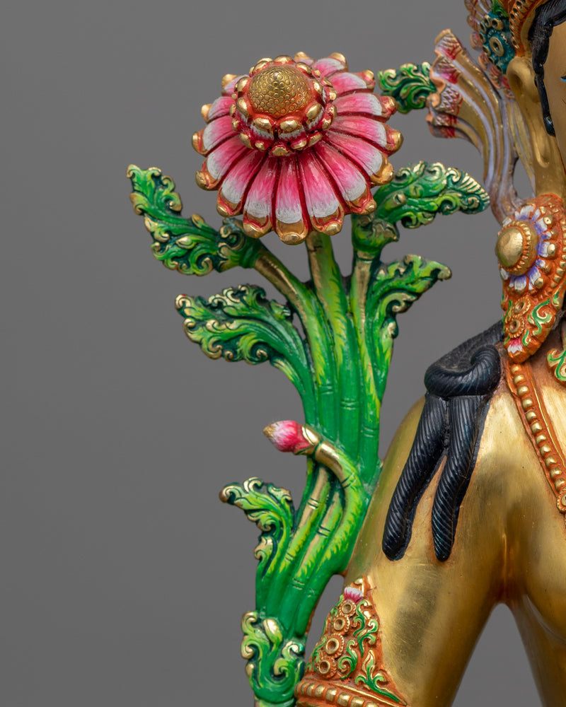 Green Tara Spiritual Sculpture | Beacon of Compassionate Action