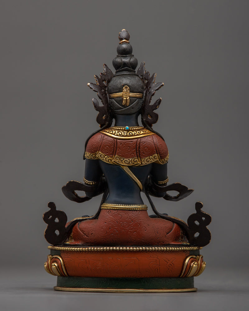 Majestic Vajradhara Buddha Figurine | The Fourth Historic Buddha in 24K Gold