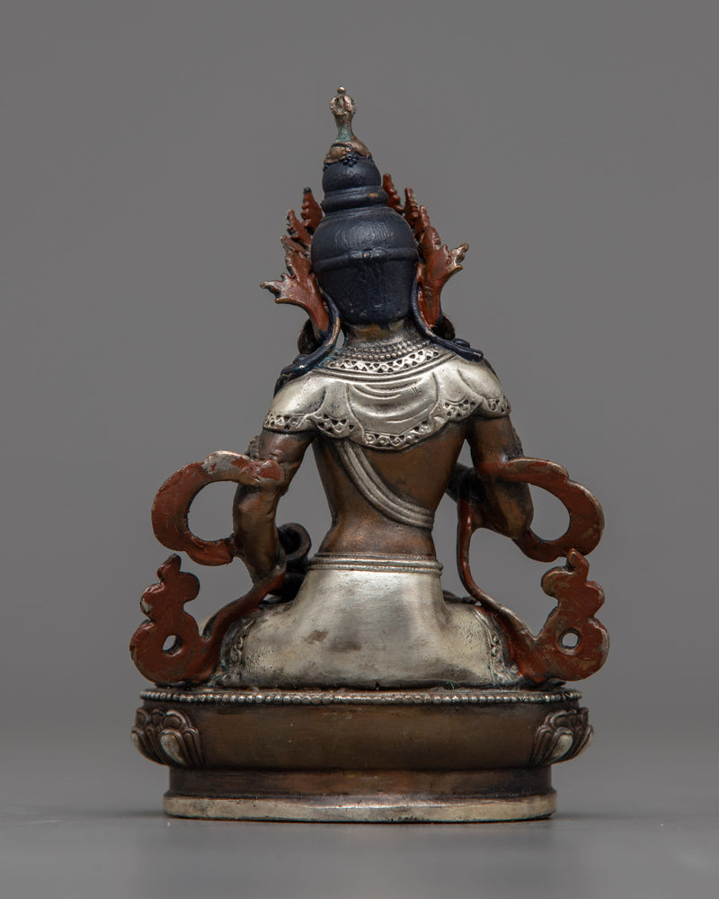 Small Vajrasattva Statue | Silver-Plated Symbol of Purification