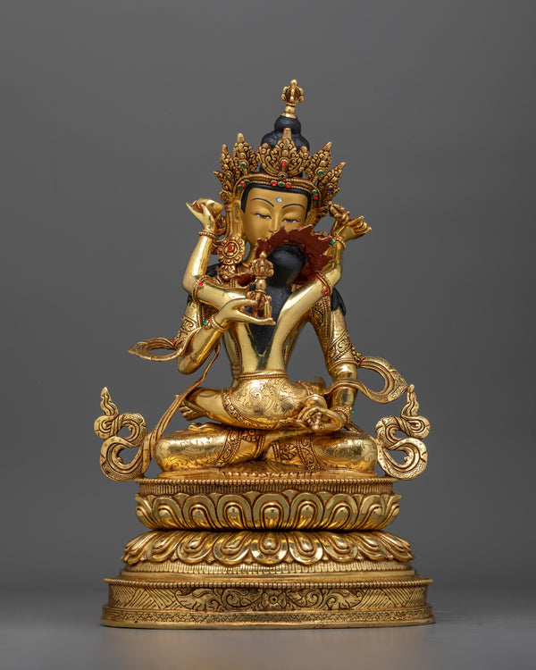 Vajrasattva with Consort Copper Statue