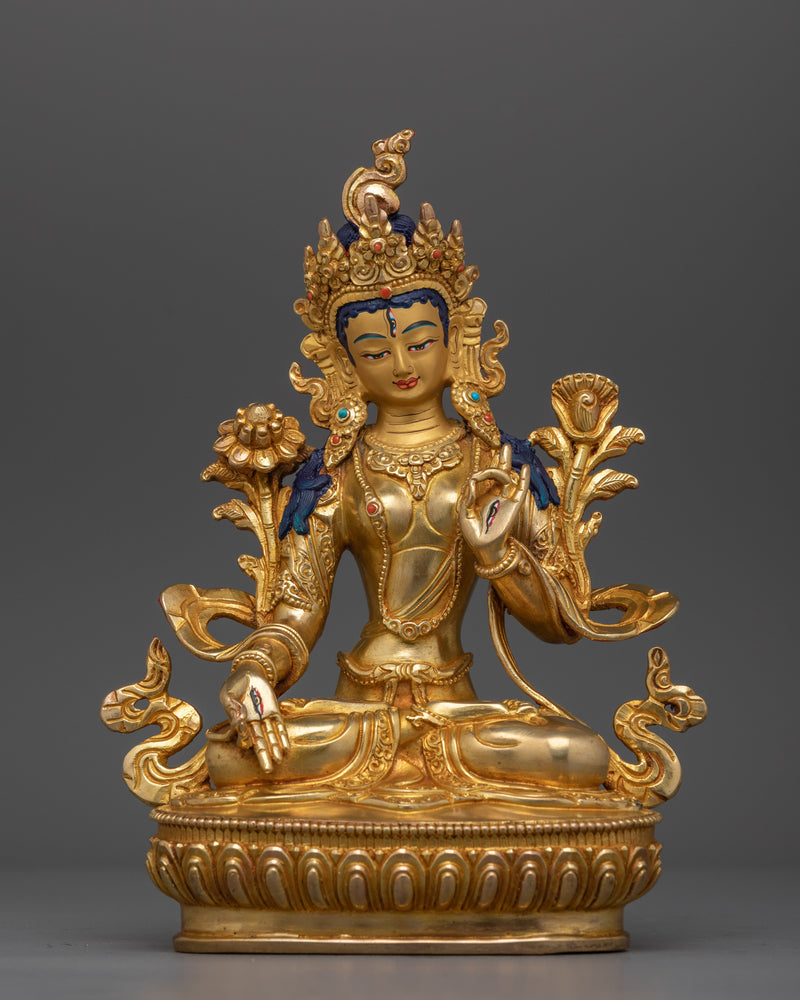 gold-gilded-white-tara-23cm-sculpture