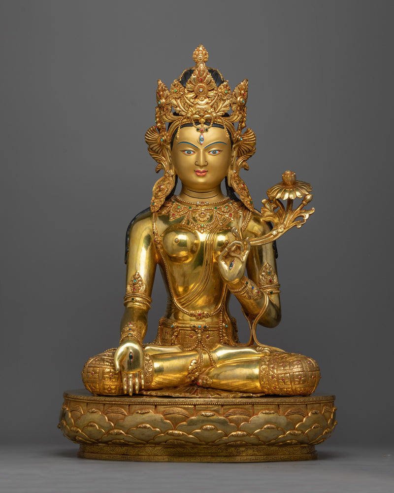 22 Inch White Tara Statue 