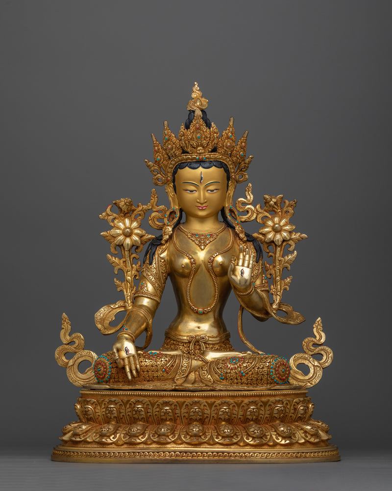 white-tara-48-cm-elegantly-gold-gilded