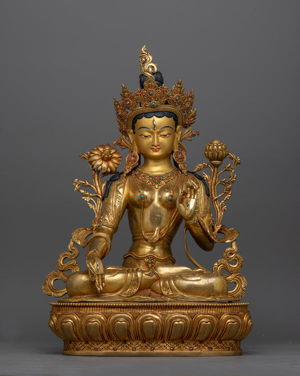 white-tara-gold-gilded-50cm