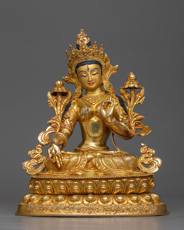 10 Inch White Tara Statue