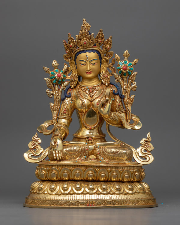 mother white-tara gilt sculpture