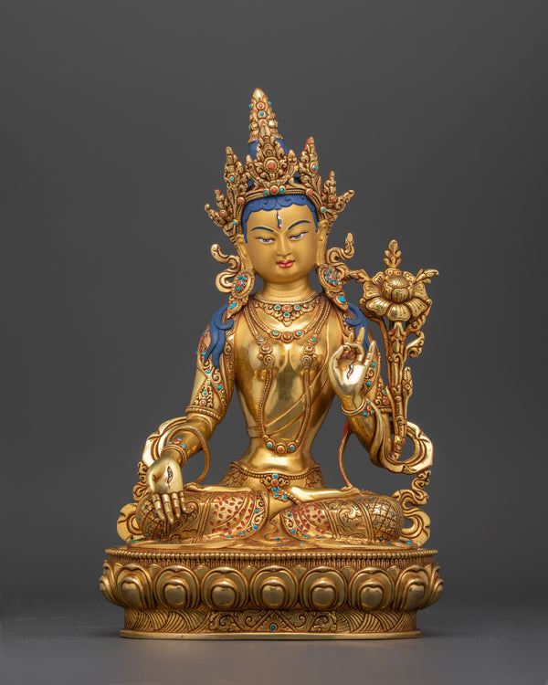 Traditional Statue of White Tara | Nepalese hand-crafted Artwork