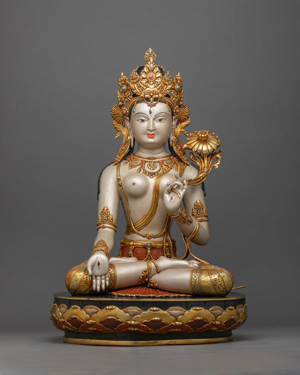 white-Tara painted-sculpture