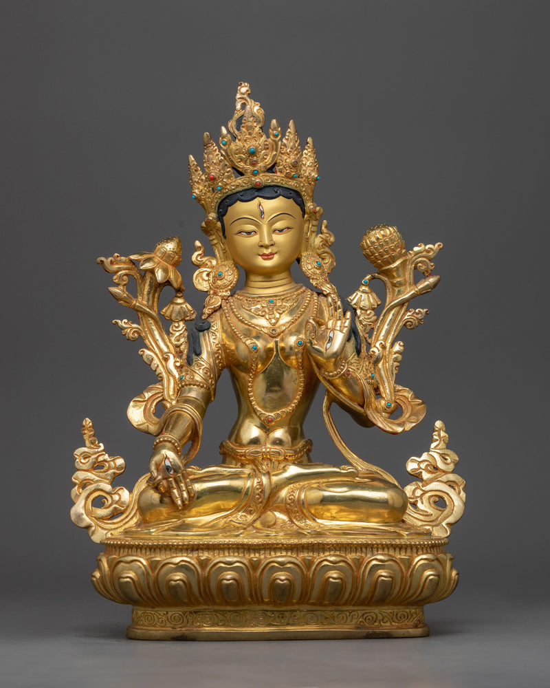 white-tara-copper-sculpture