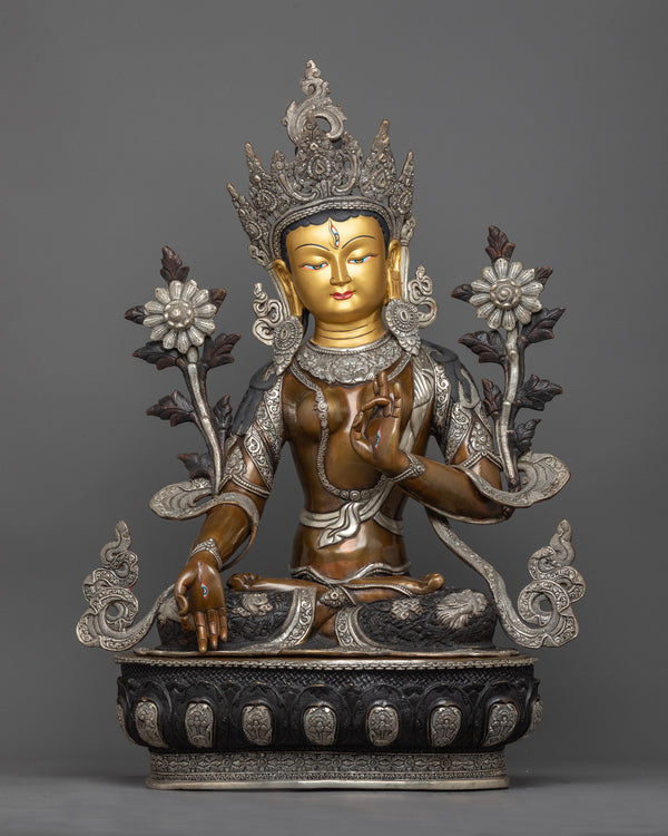 white-tara-copper sculpture