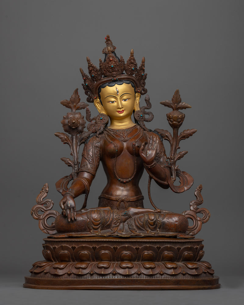 Tibetan Healing Goddess White Tara Statue