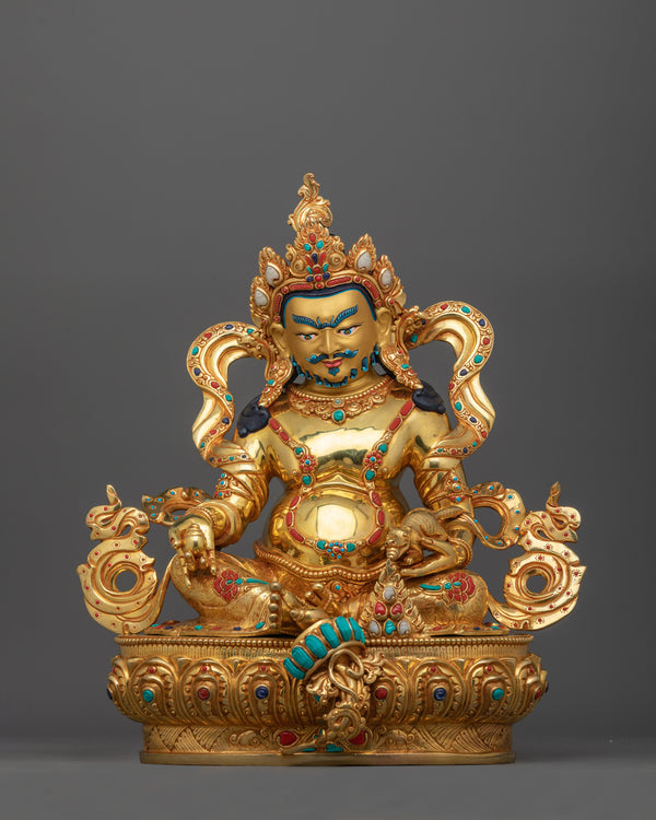 Buddhist Wealth Deity Yellow Dzambhala Statue