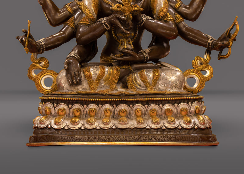 Namgyalma Deity of Longevity Sculpture | 24K Gold Gilded and Oxidized Copper