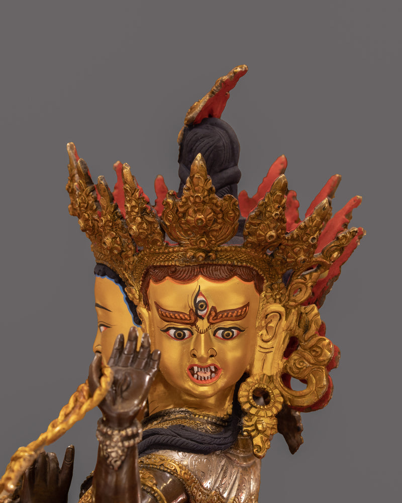 Namgyalma Deity of Longevity Sculpture | 24K Gold Gilded and Oxidized Copper