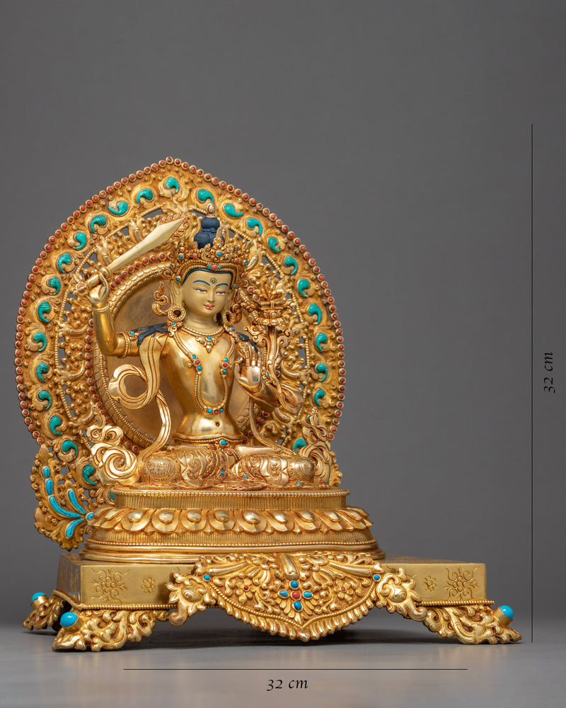 Tibetan Manjushri Statue | Bodhisattva Wisdom Deity