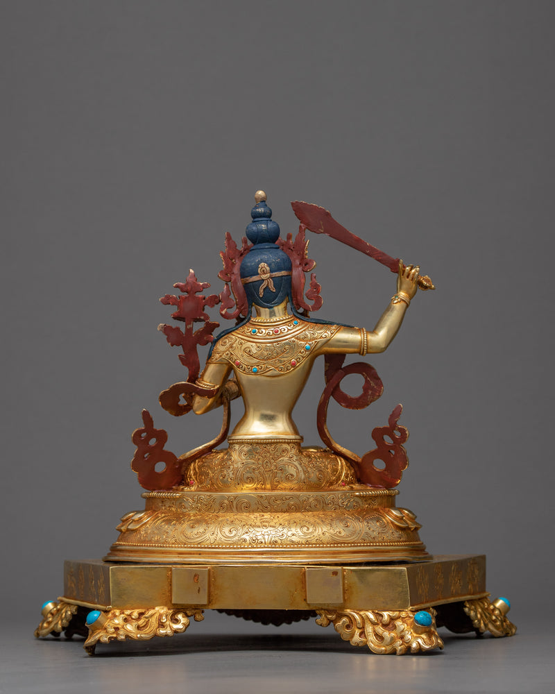 Tibetan Manjushri Statue | Bodhisattva Wisdom Deity