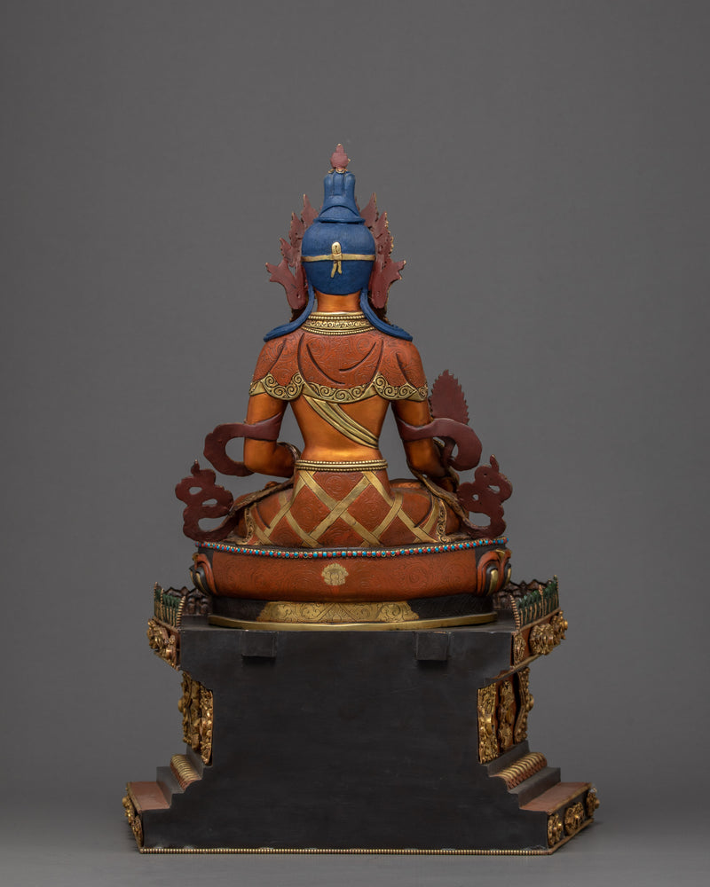 Ksitigarbha Statue on Magnificent Throne | Tibetan Art