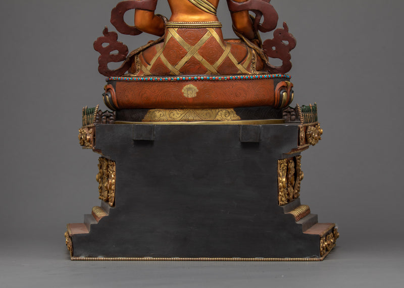 Ksitigarbha Statue on Magnificent Throne | Tibetan Art