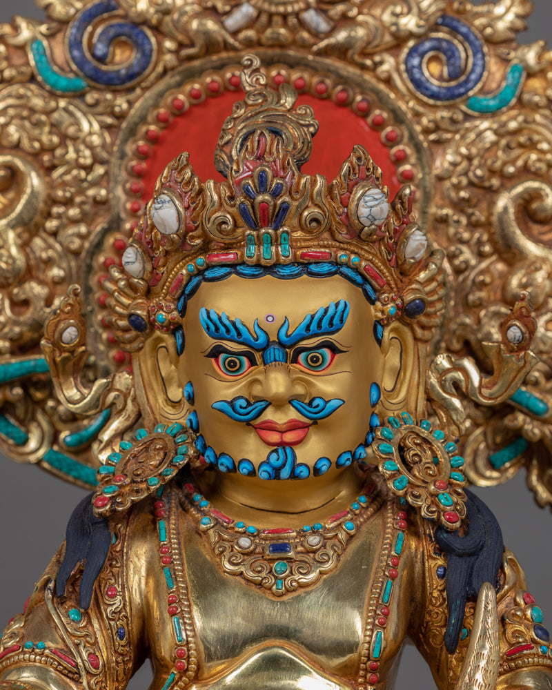 Wealth Deity Dzambhala Art | Traditionally Hand Carved Buddhist Statue