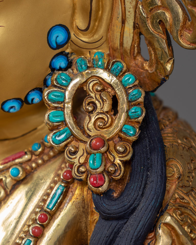 Wealth Deity Dzambhala Art | Traditionally Hand Carved Buddhist Statue