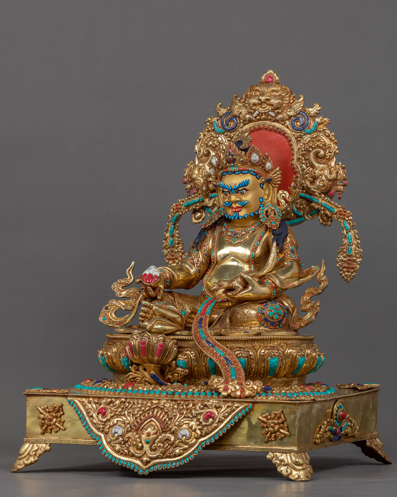 Wealth Deity Dzambhala Art | Traditionally Hand Carved Buddhist Statue